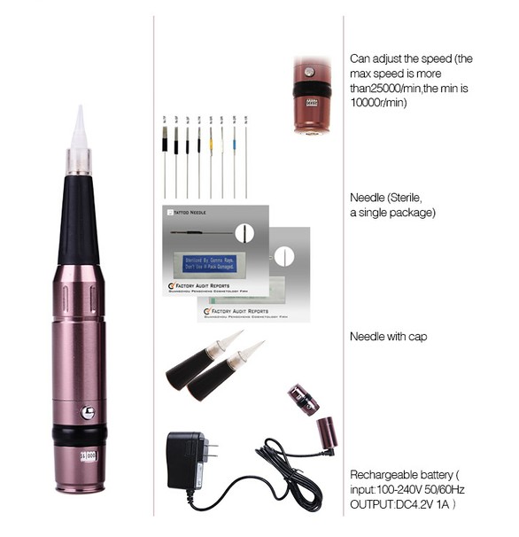 طرح قابل شارژ قلم آرایشی دائمی ، دستگاه خال کوبی سحر و جادو دستگاه خال کوبی 3