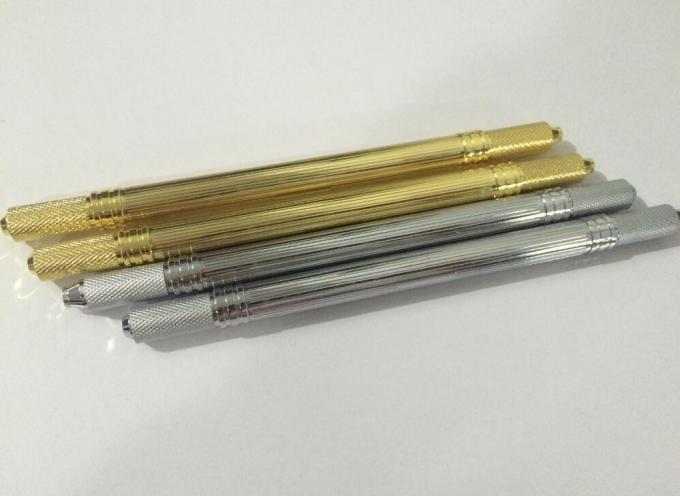 قلم ابرو آلومینیومی میکروبلید با دو سر و خودکار دستی تاتو 0