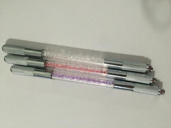 Crystal Material دوبل سر ابرو قلم تاتو میکروبلیدینگ برای آرایش دائمی 1