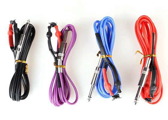 چین طناب کلیپ منبع تغذیه دستگاه خال کوبی OEM 1.5M Silicone 4 Colors تامین کننده