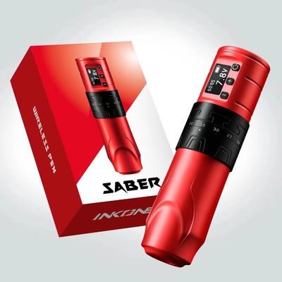 اسلحه خالکوبی بی سیم 1500 میلی آمپر INKONE SABER قلم ماشین خالکوبی بی هسته موتور قدرتمند ضربه بلند 4.2mm آلومینیوم هواپیما تامین کننده