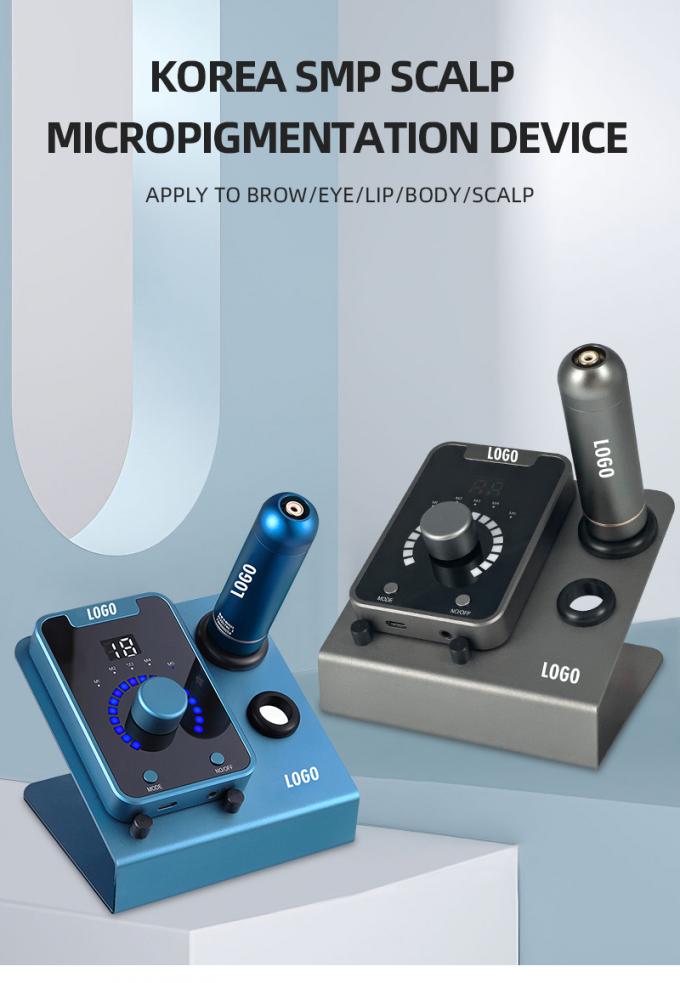 دستگاه میکروپیگمنتاسیون پوست سر با آرایش دائمی و دستگاه خالکوبی موتور سوئیس در رنگ آبی سیاه 0