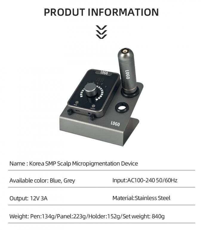 دستگاه میکروپیگمنتاسیون پوست سر با آرایش دائمی و دستگاه خالکوبی موتور سوئیس در رنگ آبی سیاه 2