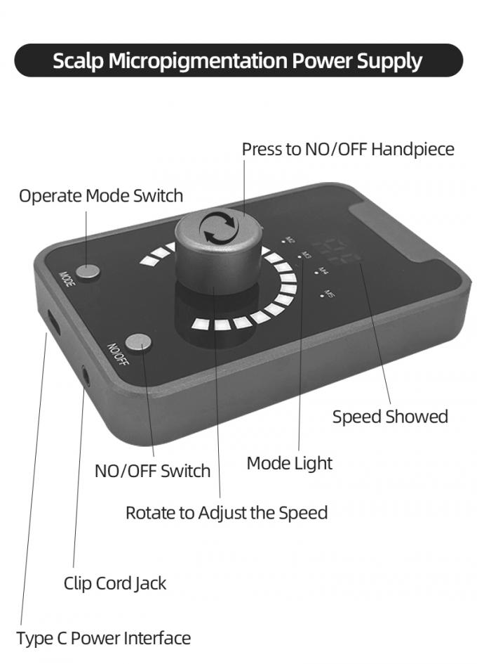 دستگاه میکروپیگمنتاسیون پوست سر با آرایش دائمی و دستگاه خالکوبی موتور سوئیس در رنگ آبی سیاه 3