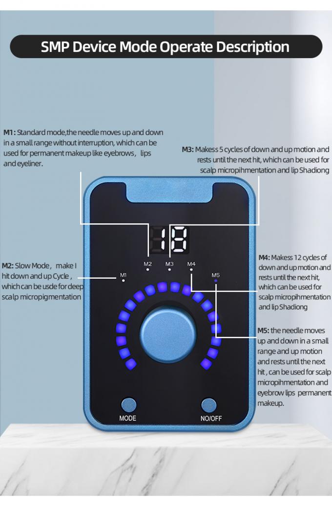 دستگاه میکروپیگمنتاسیون پوست سر با آرایش دائمی و دستگاه خالکوبی موتور سوئیس در رنگ آبی سیاه 4